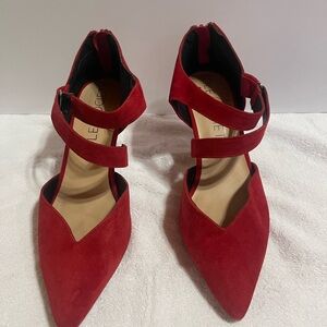 Sole Society Red Suede Strappy Heels